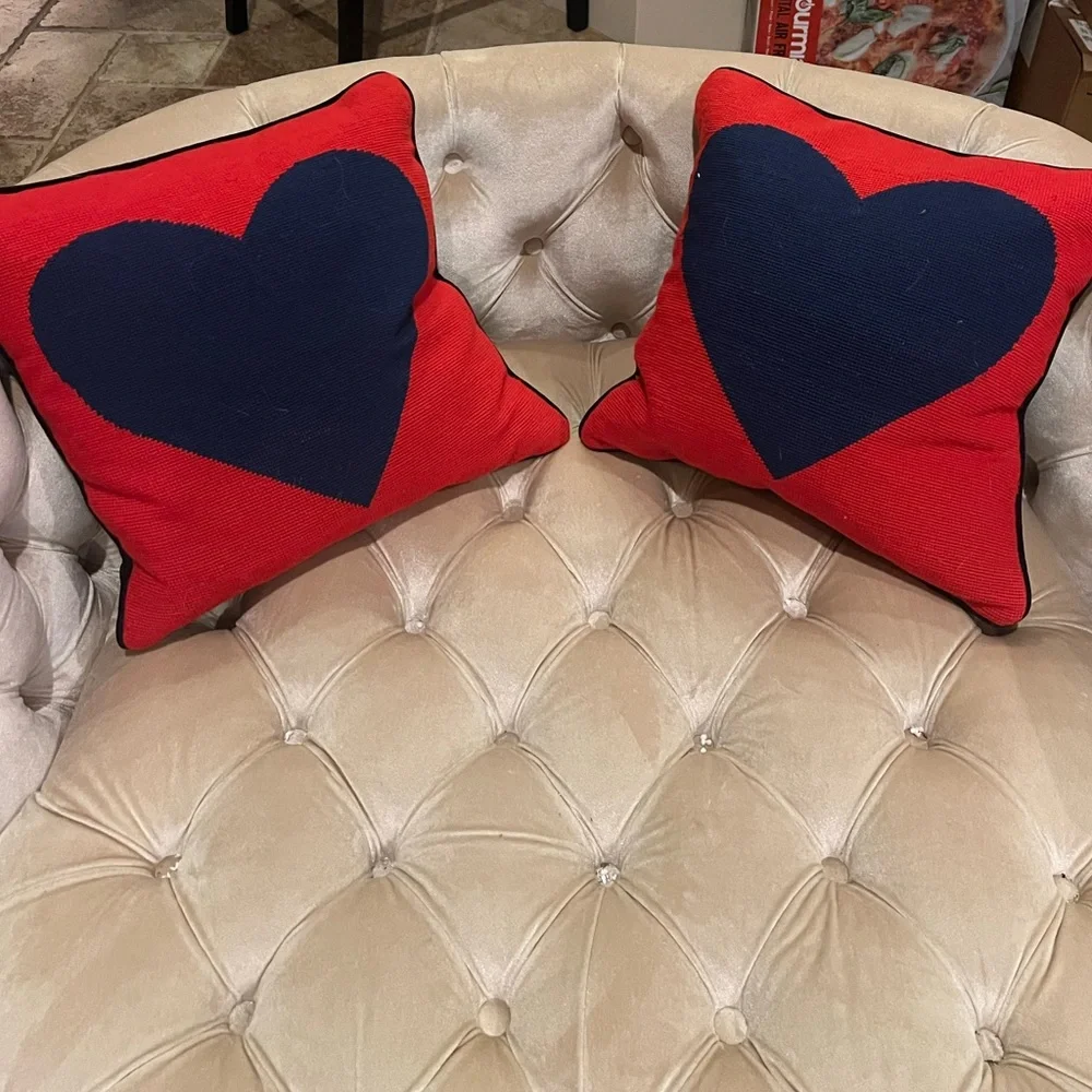 Jonathan Alder Hand Stitched heart pillow